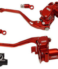 hand controls radial brake master cylinder + hydraulic clutch for stock harley switches for touring models – red