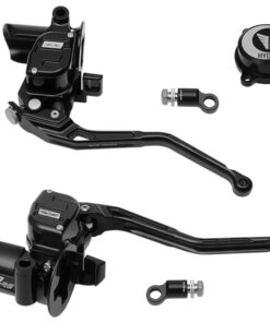 hand controls radial brake master cylinder + hydraulic clutch for stock harley switches for touring models – black