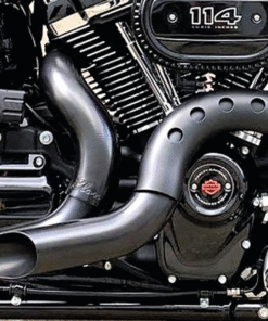 exhaust system blow for milwaukee eight softail cable clutch models – flat black