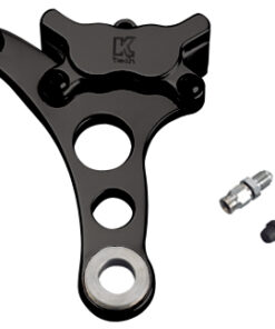 caliper 4-piston front left with bracket for springer black