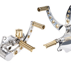 forward controls custom with brass gems for for 2000-up twin cam softails – polished
