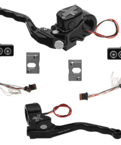 hand controls RR90X radial brake master cylinder, cable clutch, switches – CAN Bus A for 2011-17 Softails, 2012-17 Dynas – black