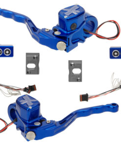 hand controls RR90X radial brake master cylinder, hydraulic clutch, switches – CAN Bus B for 2016-up Softails, 2014-up Sportsters keyless ignition – blue