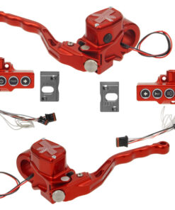 hand controls RR90X radial brake master cylinder, hydraulic clutch, switches – CAN Bus B for 2016-up Softails, 2014-up Sportsters keyless ignition – red