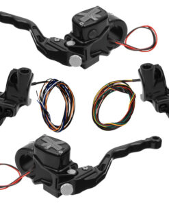 hand controls RR90X radial brake master cylinder w/ brake switch for single caliper + hydraulic clutch w/ switch + 4-button switch clamps w/ mirror hole – black