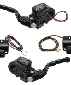hand controls RR90X radial brake master cylinder w/ brake switch for single caliper + hydraulic clutch w/out switch + 3-button switch clamps w/out mirror hole – black