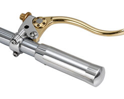 hand controls de luxe forged aluminum and brass brake lever assembly – polished