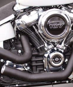exhaust system dragster for milwaukee eight softail models – flat black