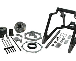 swingarm conversion kit 330 tire on 17×12.5 rim – 1″ axle – for 2012-13 twin cam softail with OEM brake caliper