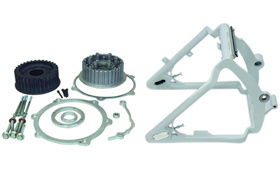 swingarm conversion kit 330 tire on 17×12.5 rim – 3/4″ axle – for 2007 twin cam softail with OEM brake caliper