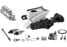 swingarm single-sided, gas tank, air ride shocks complete kit for 2007-up VRSC models – black