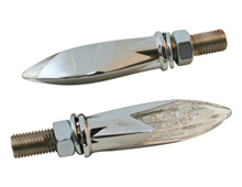 turn signals LED 3D torpedo black – clear lens